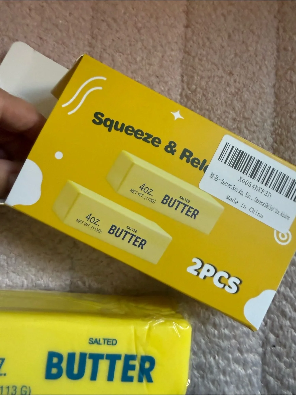 Butter Squishy, Slow Rising Soft Squeeze Toys Set of 2, Cute Butter Squeeze Toy